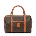 Handbag Vintage Small Boston Brown Macadam Coated Canvas