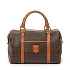 Handbag Vintage Small Boston Brown Macadam Coated Canvas