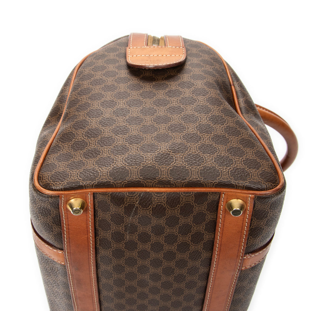 Handbag Vintage Small Boston Brown Macadam Coated Canvas