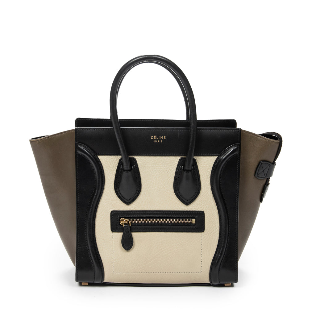 Handbag Micro Luggage Black Calfskin Leather