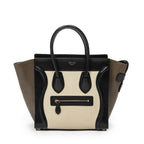 Handbag Micro Luggage Black Calfskin Leather