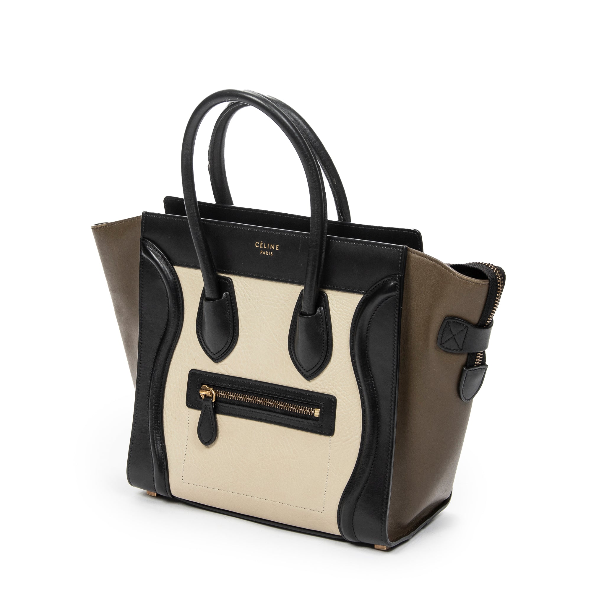 Handbag Micro Luggage Black Calfskin Leather
