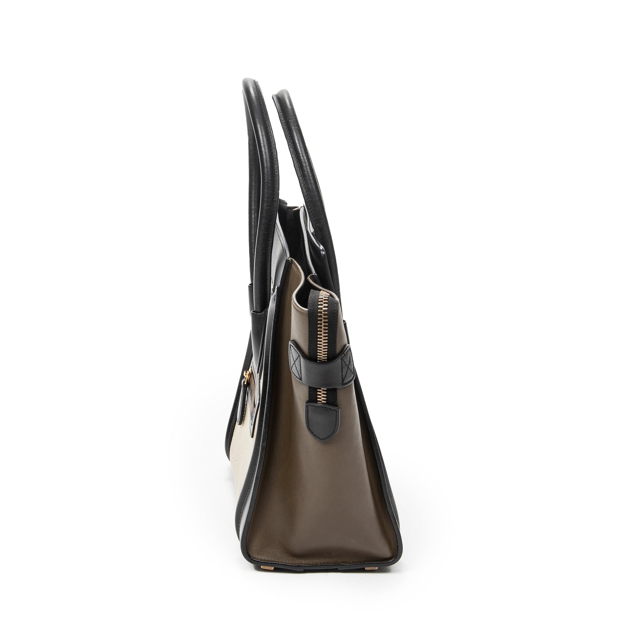 Handbag Micro Luggage Black Calfskin Leather