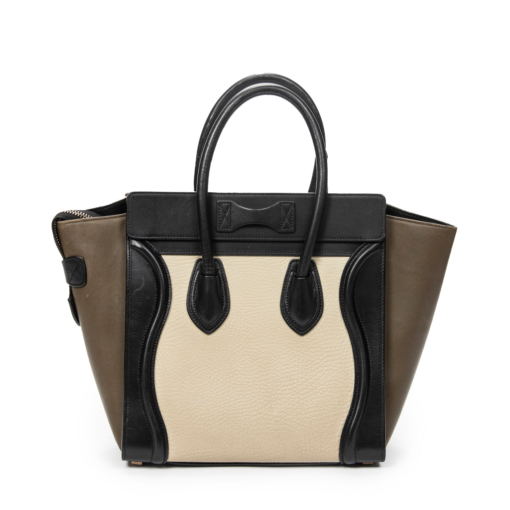 Handbag Micro Luggage Black Calfskin Leather