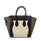 Handbag Micro Luggage Black Calfskin Leather