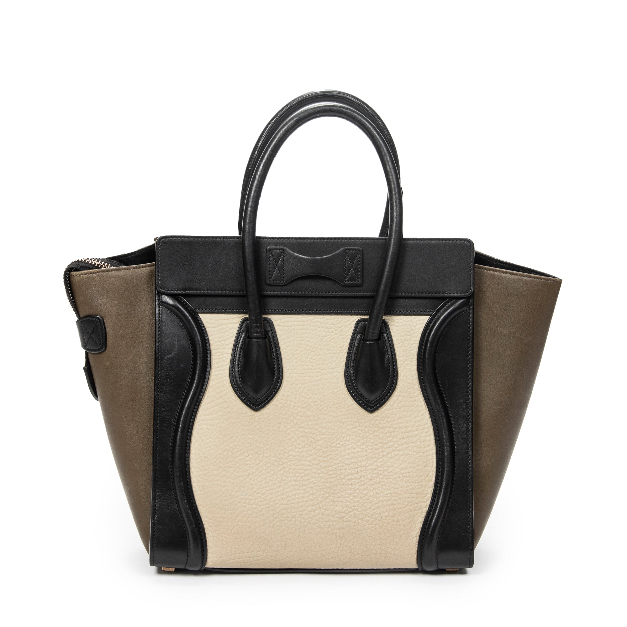 Handbag Micro Luggage Black Calfskin Leather
