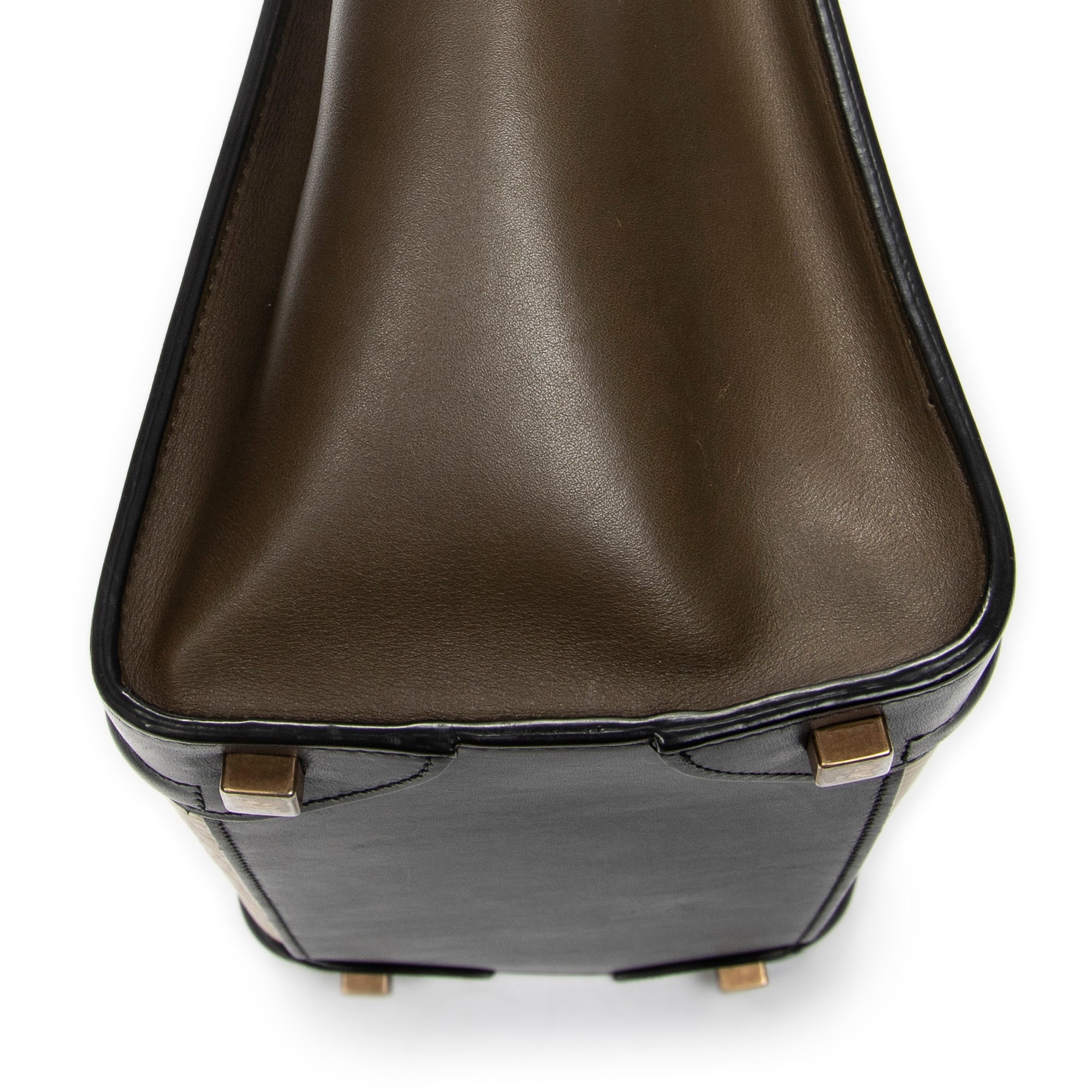 Handbag Micro Luggage Black Calfskin Leather