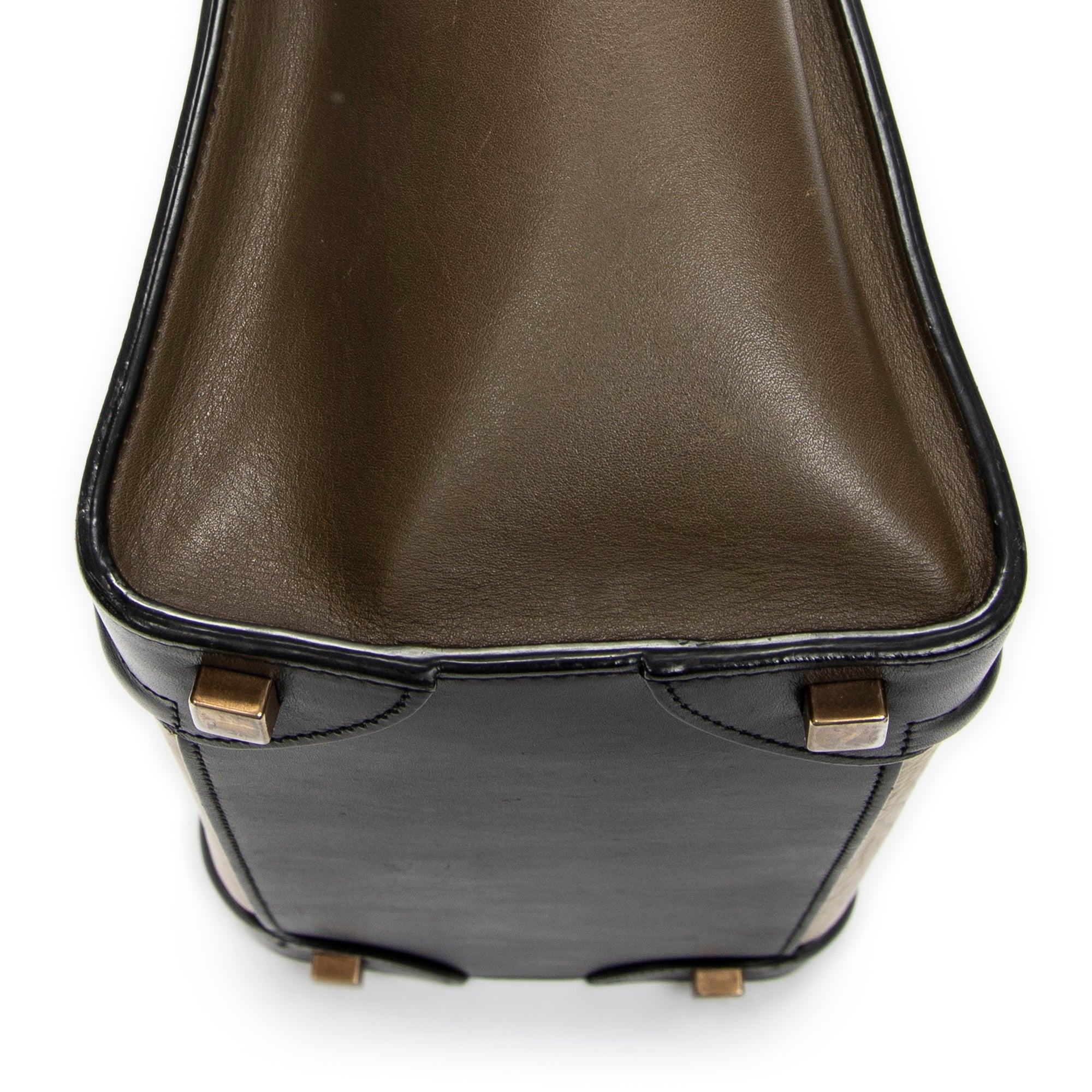 Handbag Micro Luggage Black Calfskin Leather