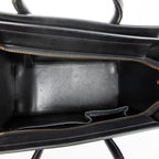 Handbag Micro Luggage Black Calfskin Leather
