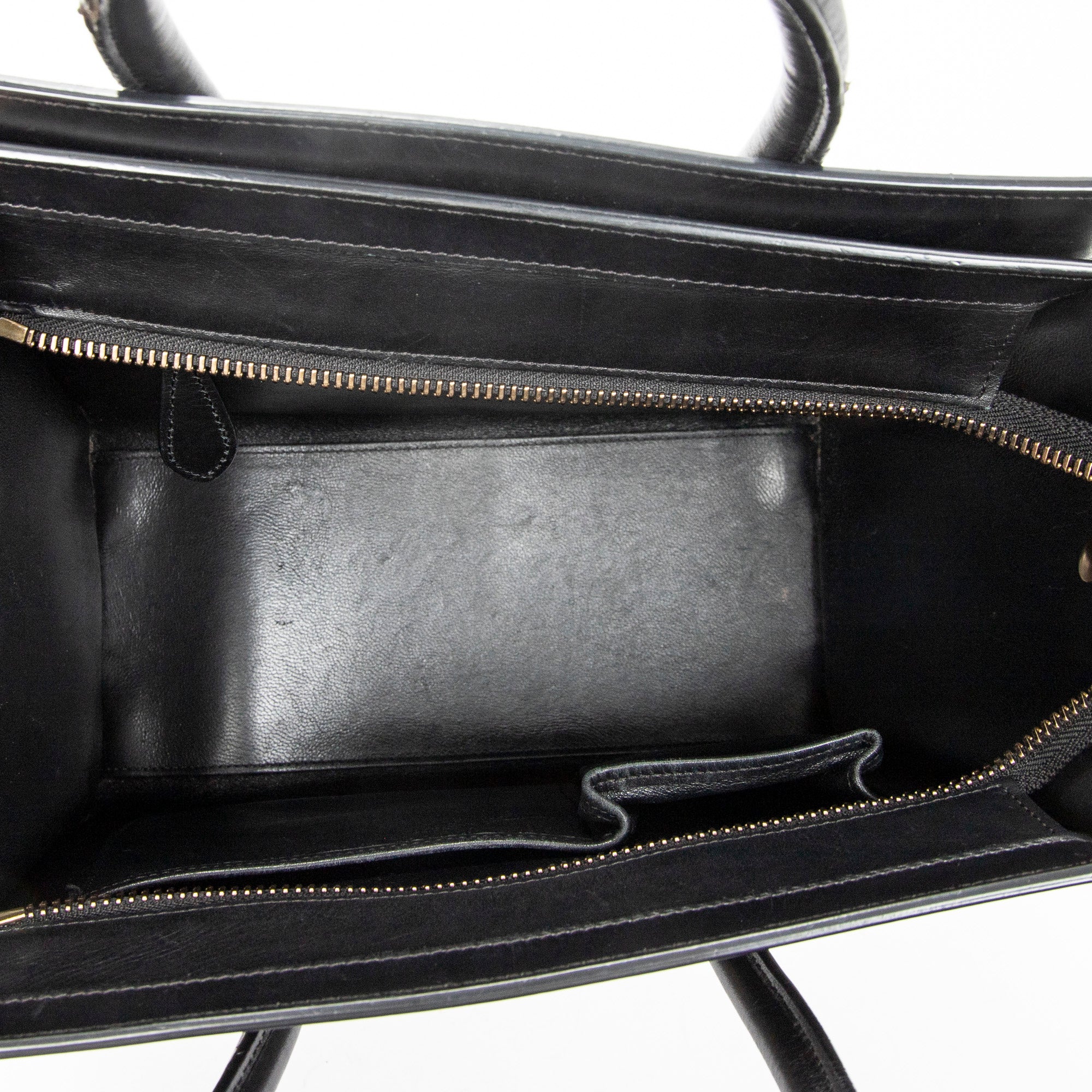 Handbag Micro Luggage Black Calfskin Leather