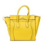 Shoulder Bag Mini Luggage Yellow Grained Calfskin Leather