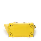 Shoulder Bag Mini Luggage Yellow Grained Calfskin Leather