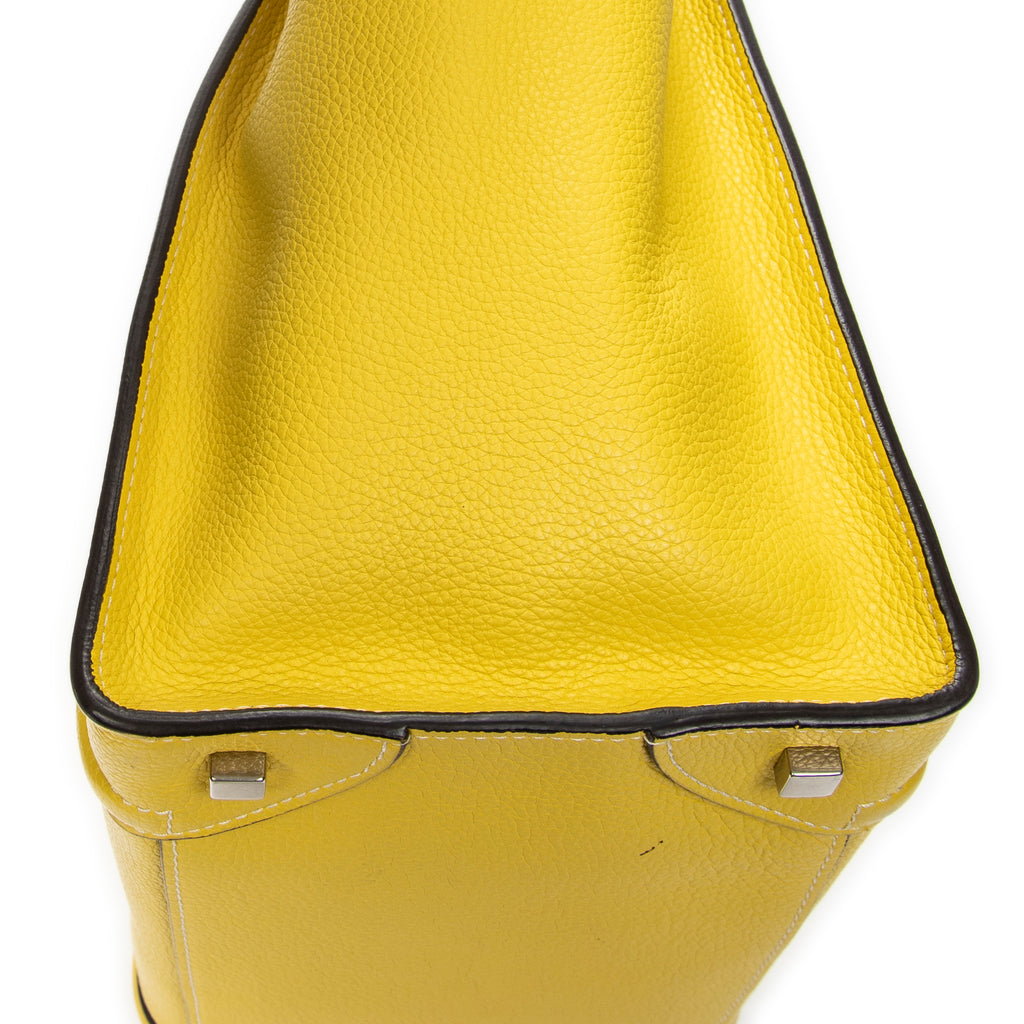 Shoulder Bag Mini Luggage Yellow Grained Calfskin Leather