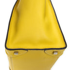 Shoulder Bag Mini Luggage Yellow Grained Calfskin Leather