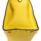 Shoulder Bag Mini Luggage Yellow Grained Calfskin Leather
