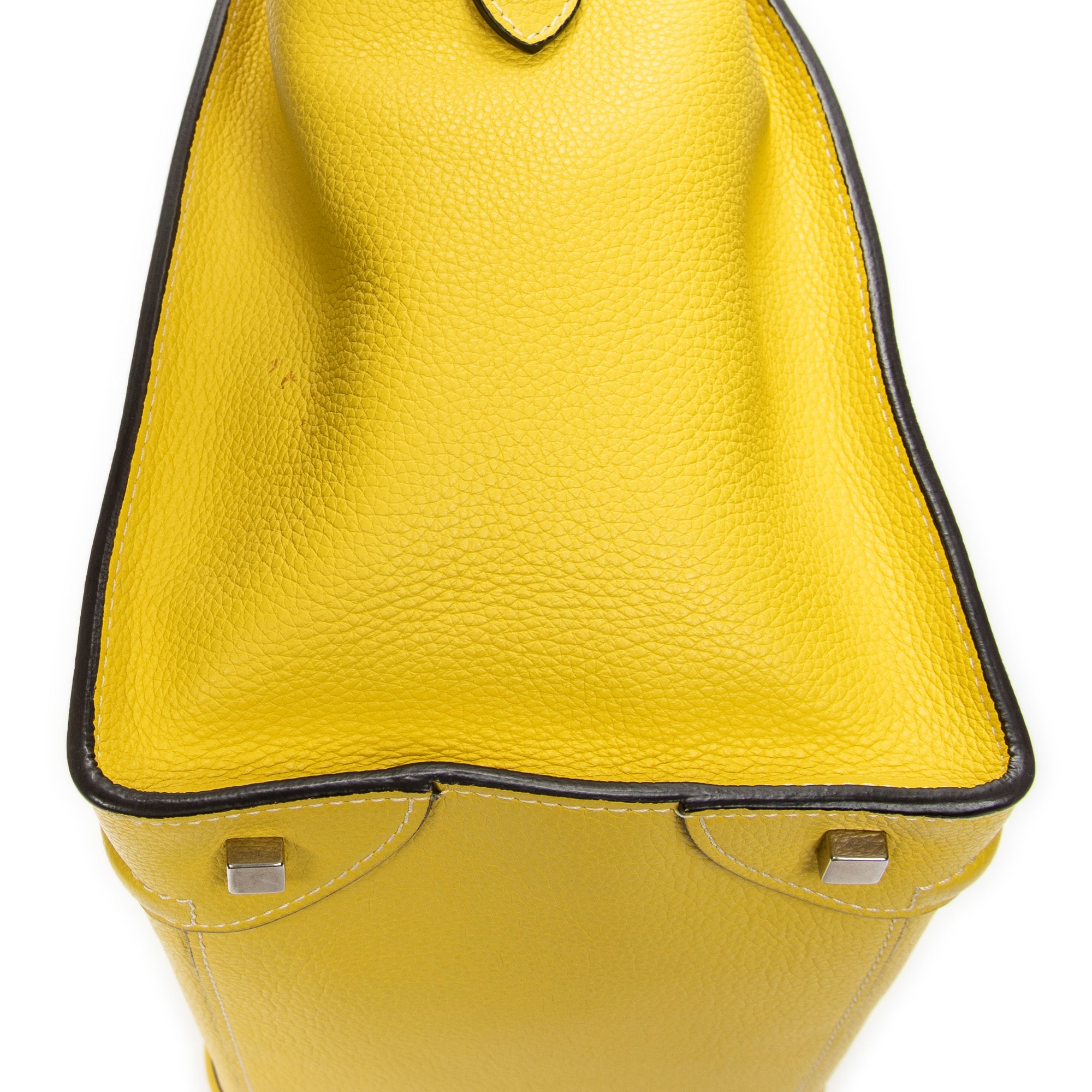 Shoulder Bag Mini Luggage Yellow Grained Calfskin Leather