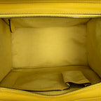 Shoulder Bag Mini Luggage Yellow Grained Calfskin Leather