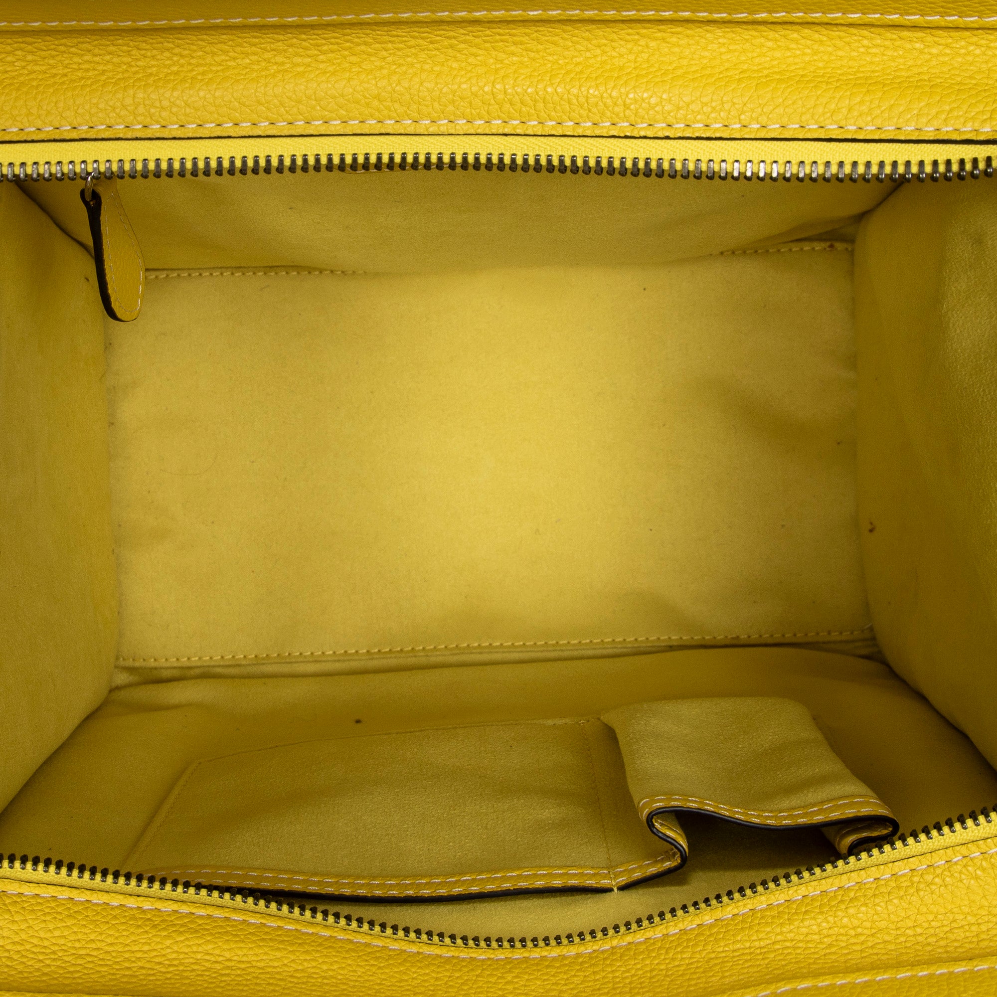 Shoulder Bag Mini Luggage Yellow Grained Calfskin Leather