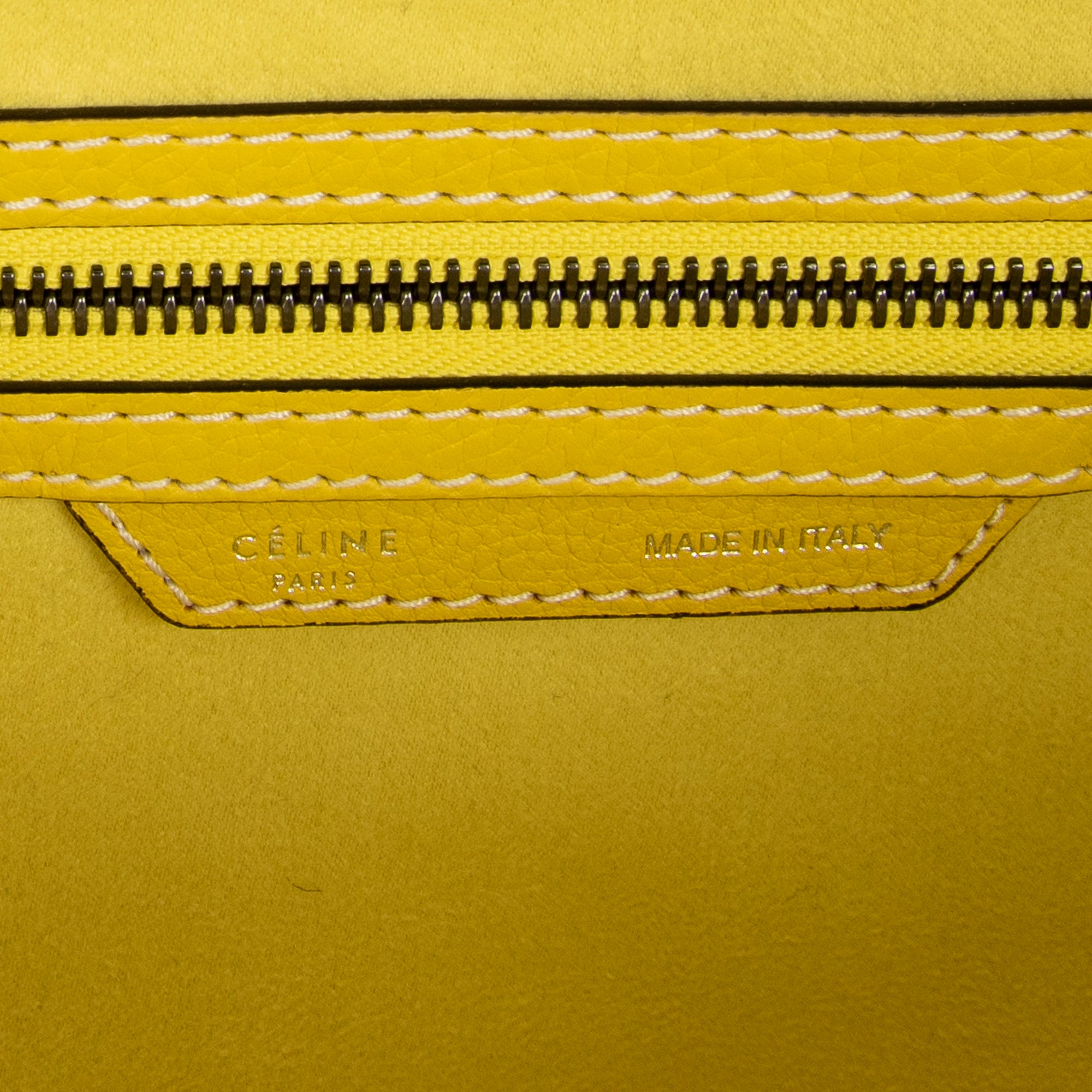 Shoulder Bag Mini Luggage Yellow Grained Calfskin Leather