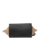 Shoulder Bag Small Trapeze Blue Pebbled Calfskin Leather