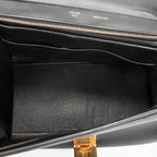 Shoulder Bag Small Trapeze Blue Pebbled Calfskin Leather