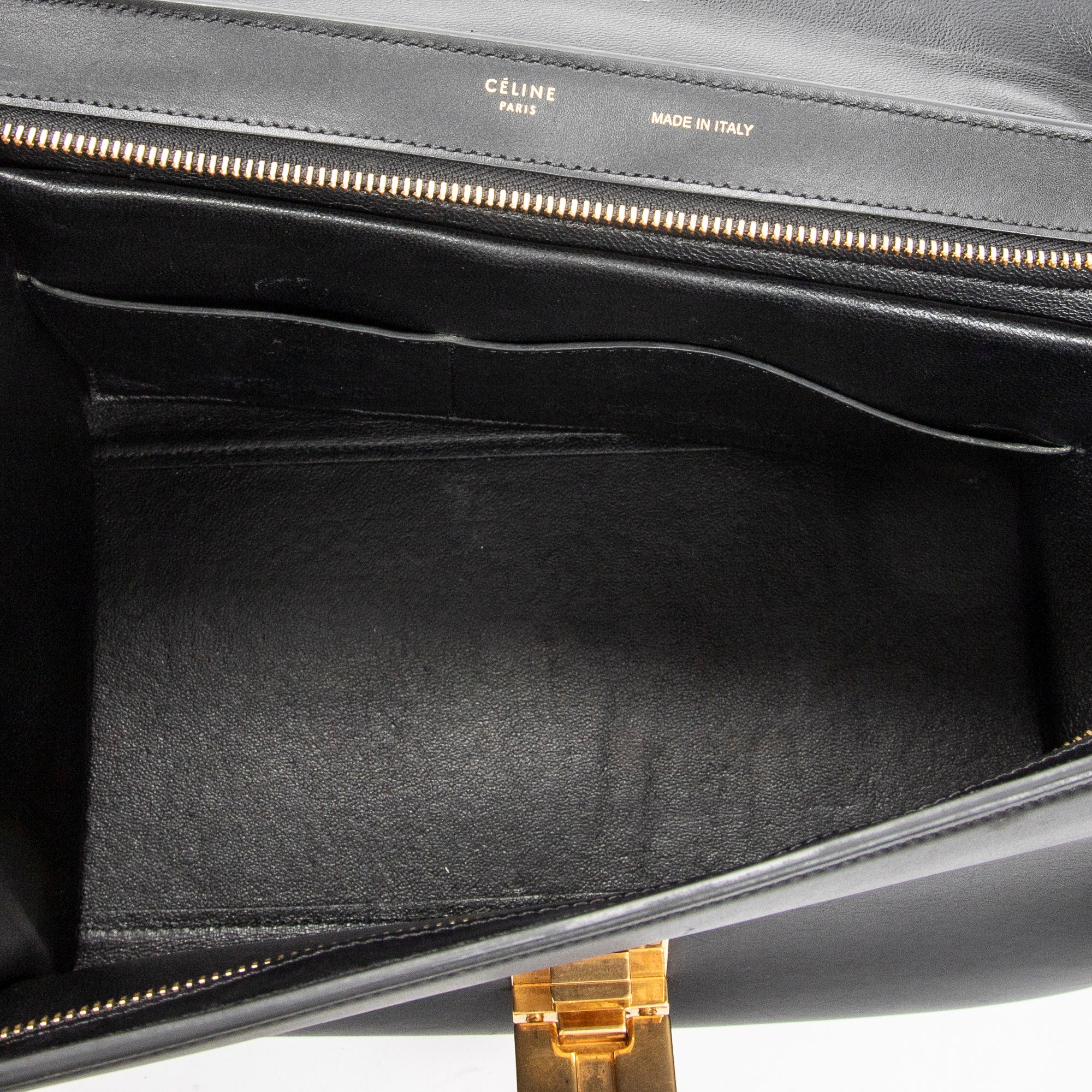 Shoulder Bag Small Trapeze Blue Pebbled Calfskin Leather