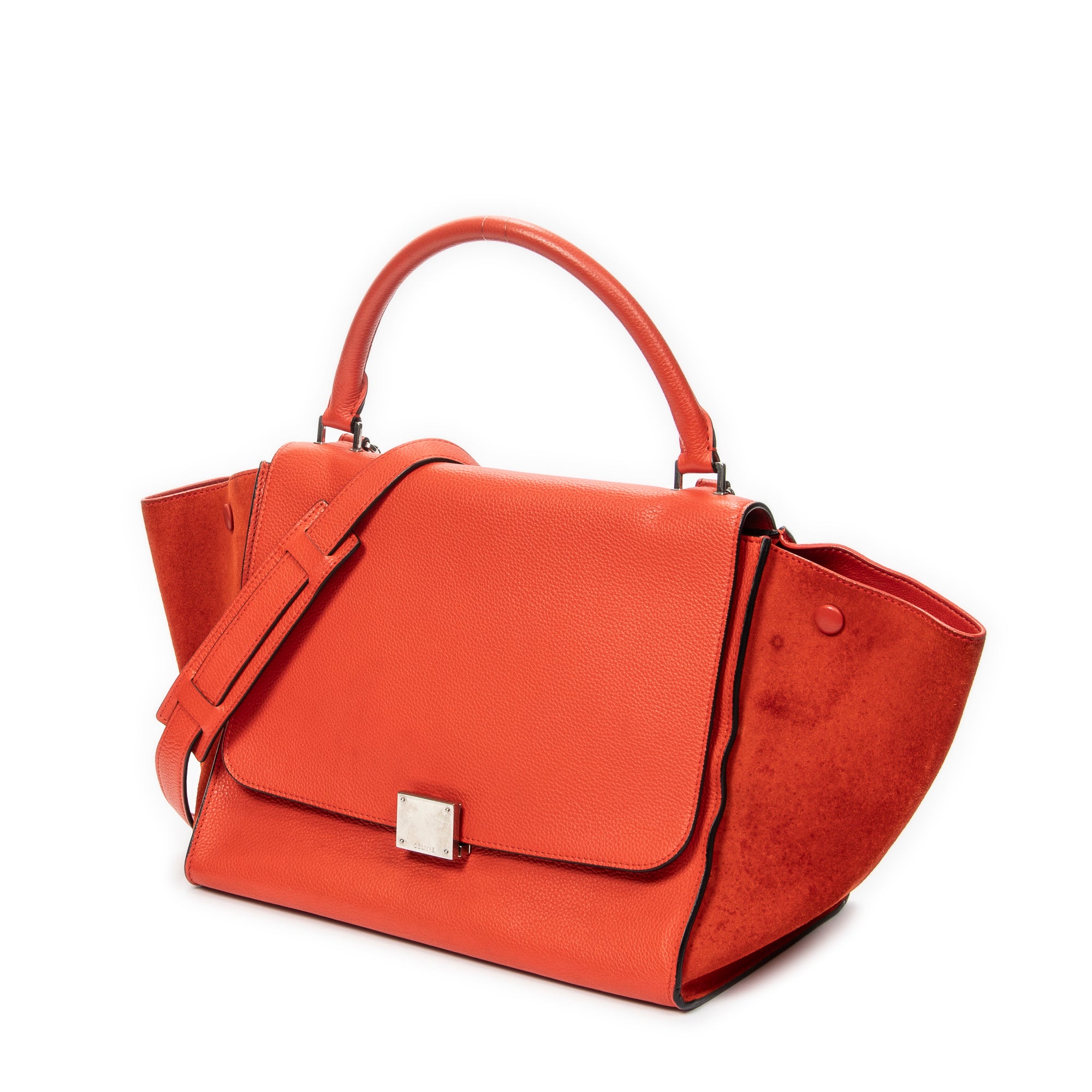 Shoulder Bag Medium Trapeze Red Grained Calfskin Leather