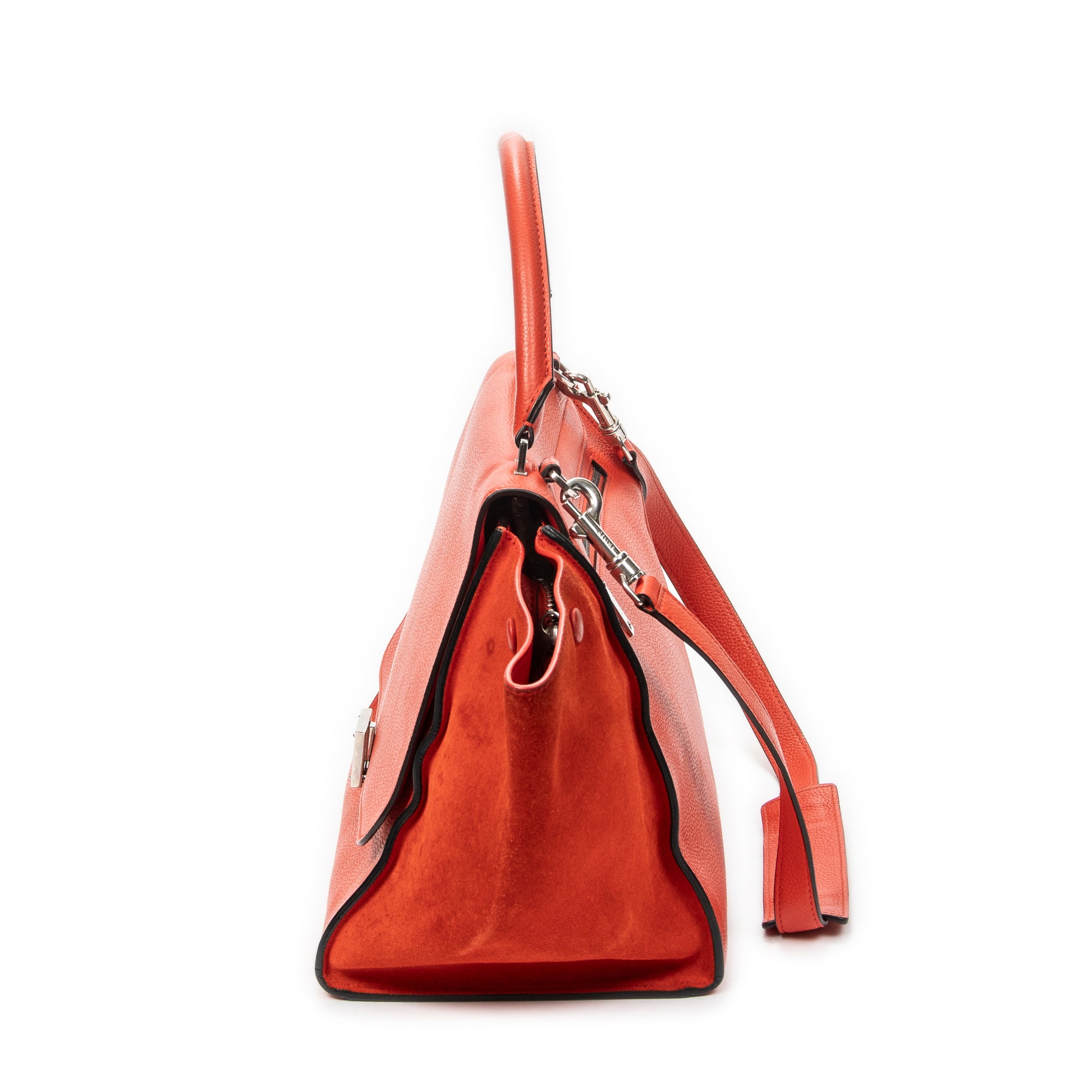Shoulder Bag Medium Trapeze Red Grained Calfskin Leather