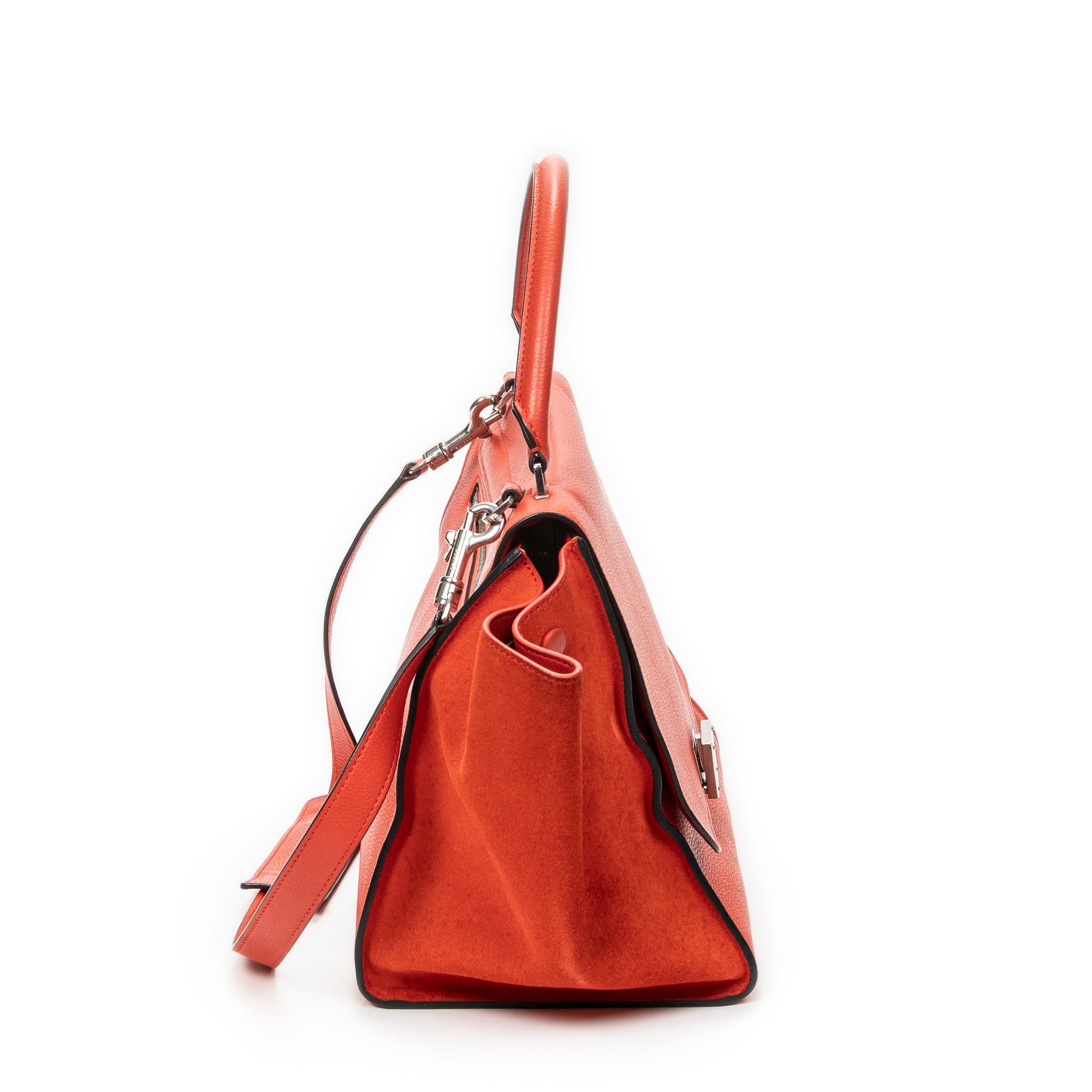 Shoulder Bag Medium Trapeze Red Grained Calfskin Leather