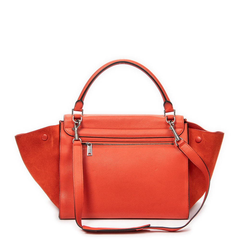 Shoulder Bag Medium Trapeze Red Grained Calfskin Leather