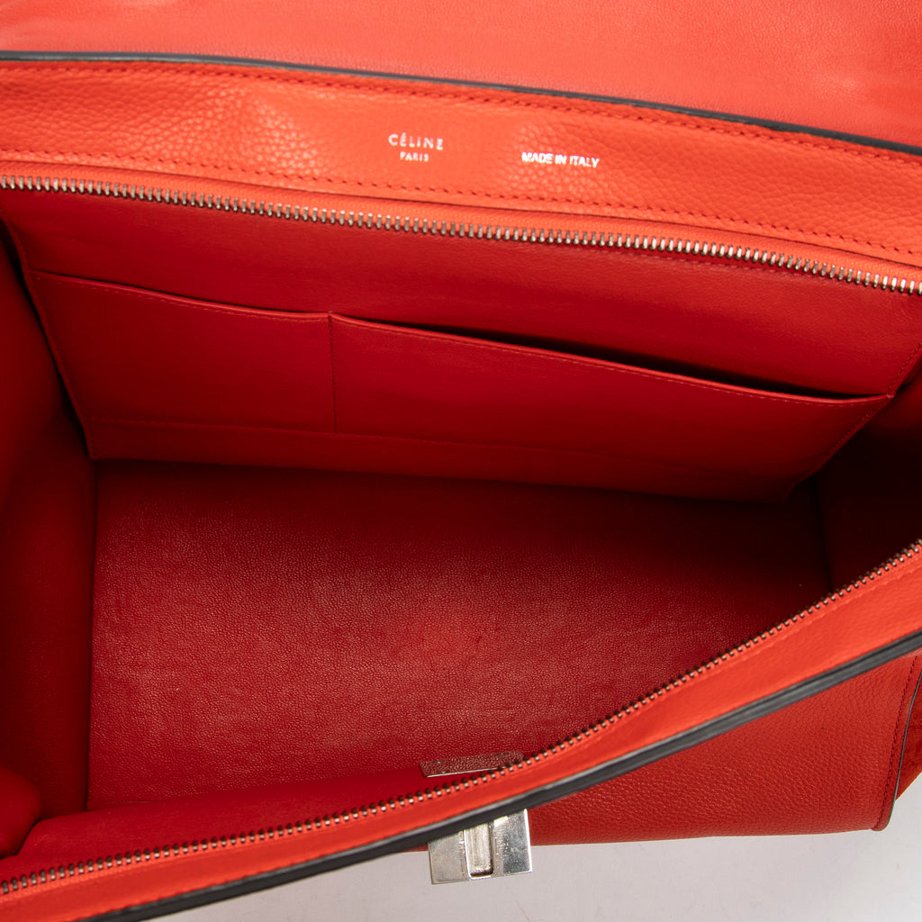 Shoulder Bag Medium Trapeze Red Grained Calfskin Leather