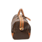 Travel Bag Vintage Large Travel Boston Brown Macadam Coated Canvas
