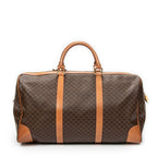 Travel Bag Vintage Large Travel Boston Brown Macadam Coated Canvas