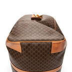 Travel Bag Vintage Large Travel Boston Brown Macadam Coated Canvas