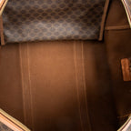 Travel Bag Vintage Large Travel Boston Brown Macadam Coated Canvas