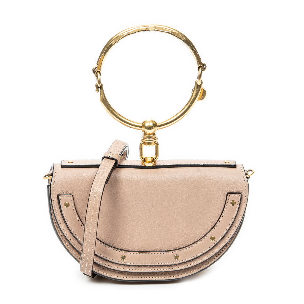 Shoulder Bag Nile Bracelet Minaudiere Light Pink Calfskin Leather