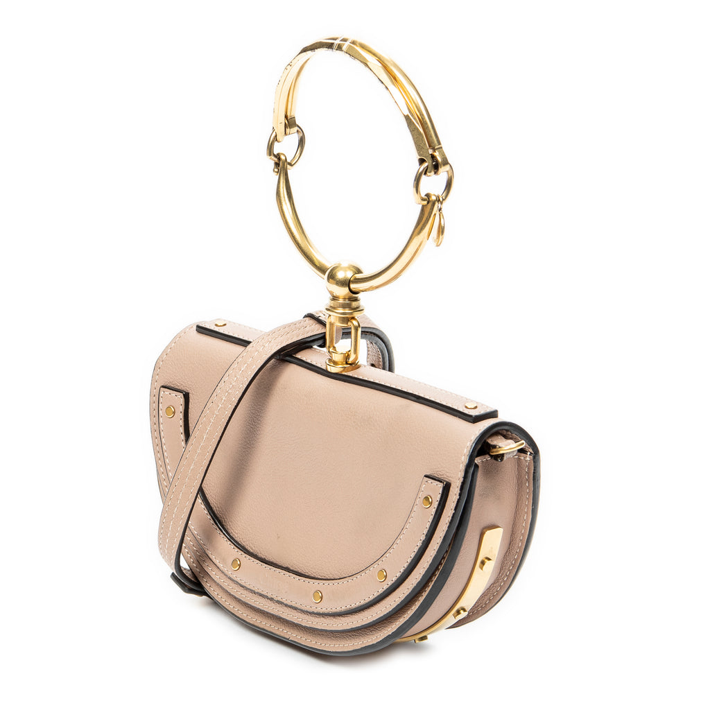 Shoulder Bag Nile Bracelet Minaudiere Light Pink Calfskin Leather