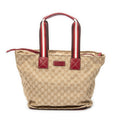 Bolso bandolera grande Web Shopping Tote lona roja monogramada