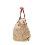 Bolso bandolera grande Web Shopping Tote lona roja monogramada