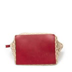 Bolso bandolera grande Web Shopping Tote lona roja monogramada