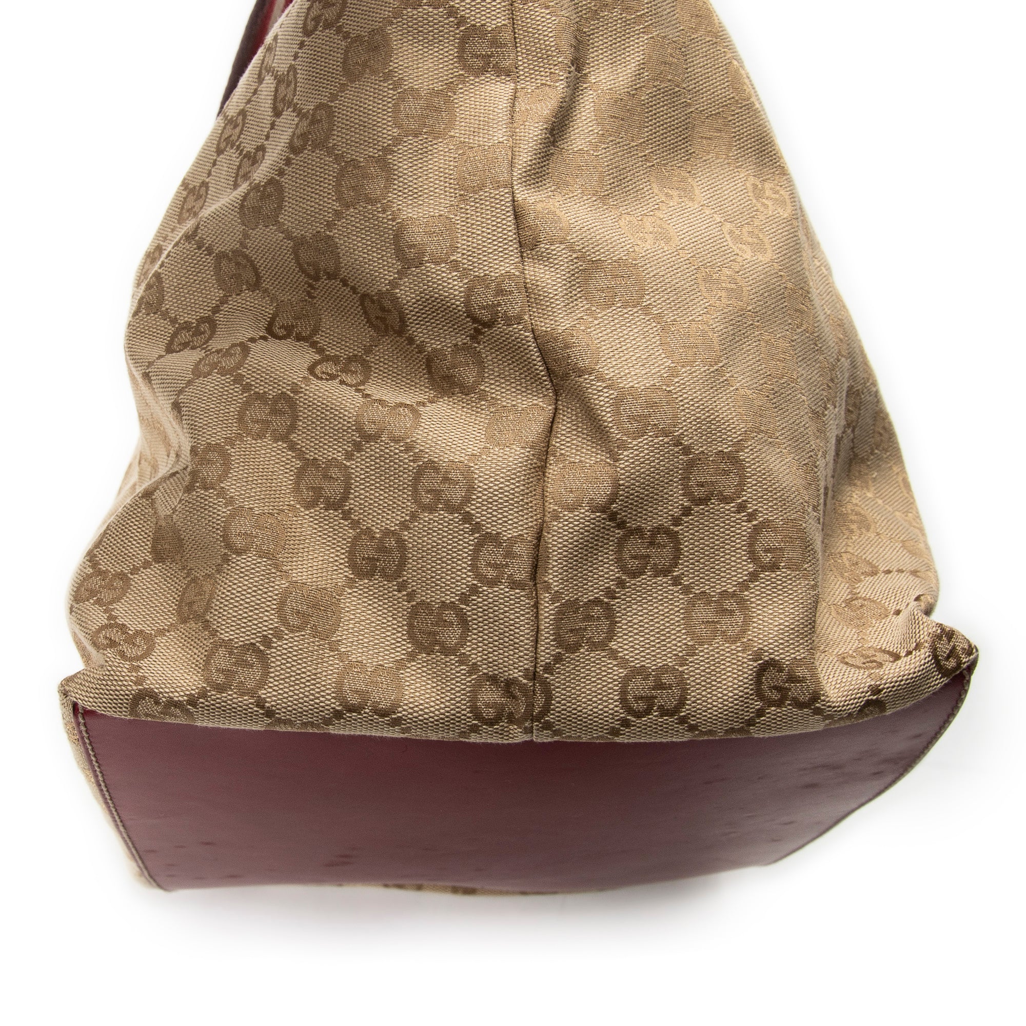 Shoulder Bag Large Web Shopping Tote Red Monogrammed Canvas