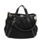 Shoulder Bag Abbey Convertible Tote Black Monogrammed Canvas