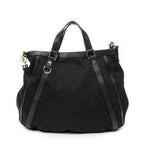 Shoulder Bag Abbey Convertible Tote Black Monogrammed Canvas