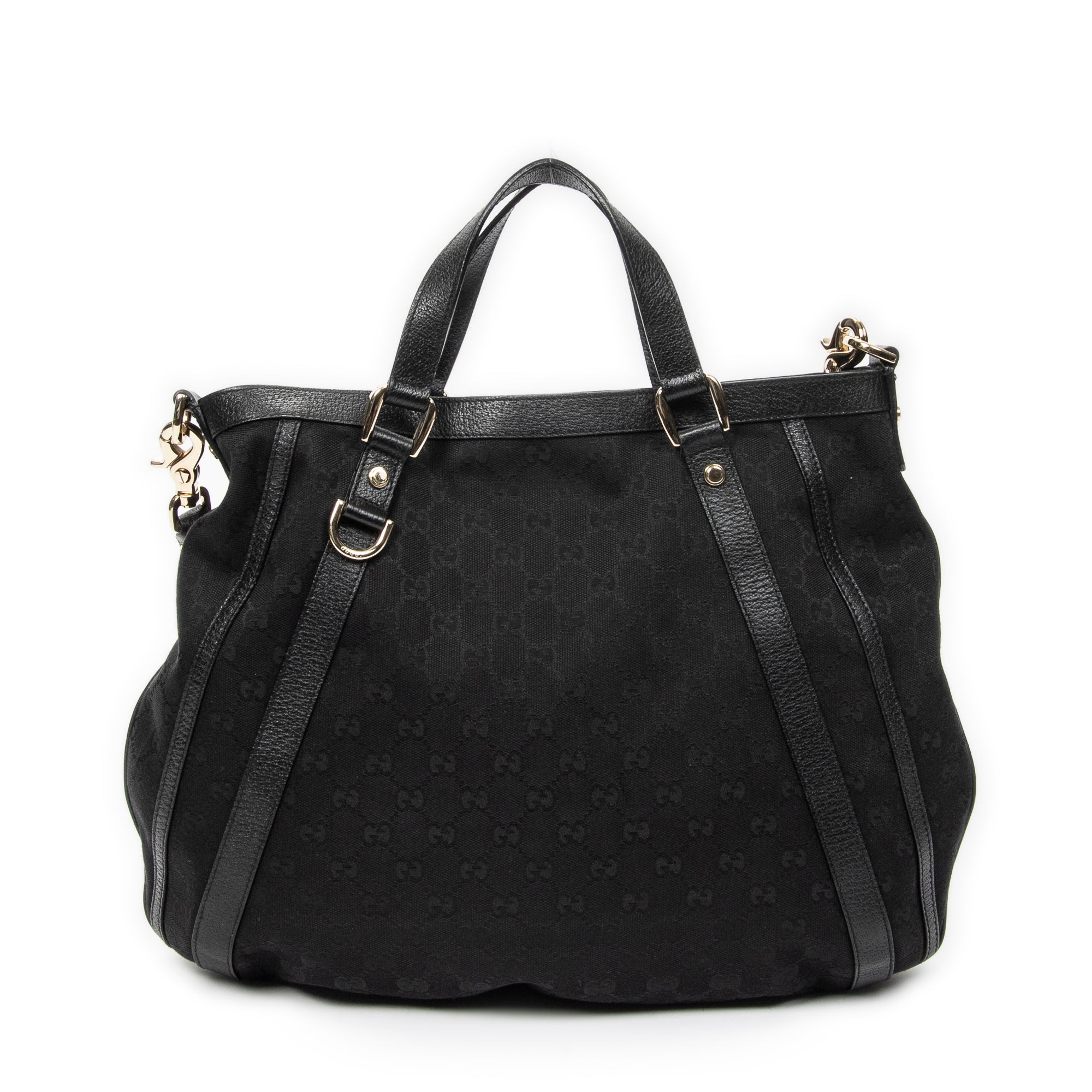 Shoulder Bag Abbey Convertible Tote Black Monogrammed Canvas