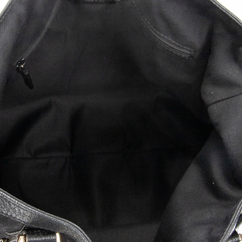 Shoulder Bag Abbey Convertible Tote Black Monogrammed Canvas