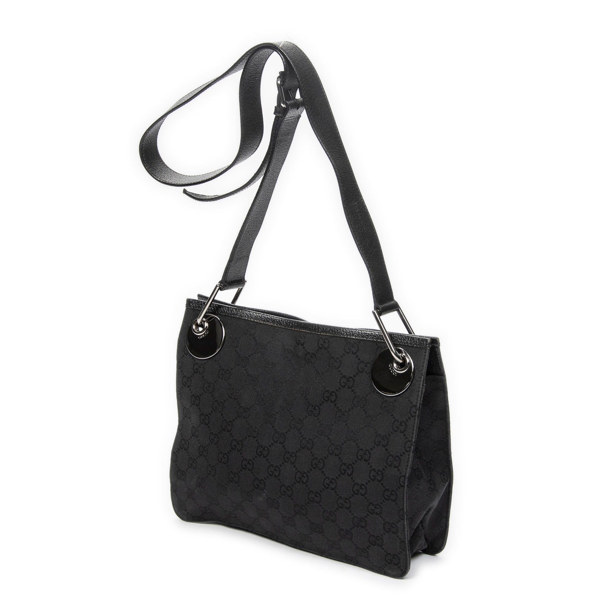 Shoulder Bag Eclipse Square Crossbody Black Monogrammed Canvas