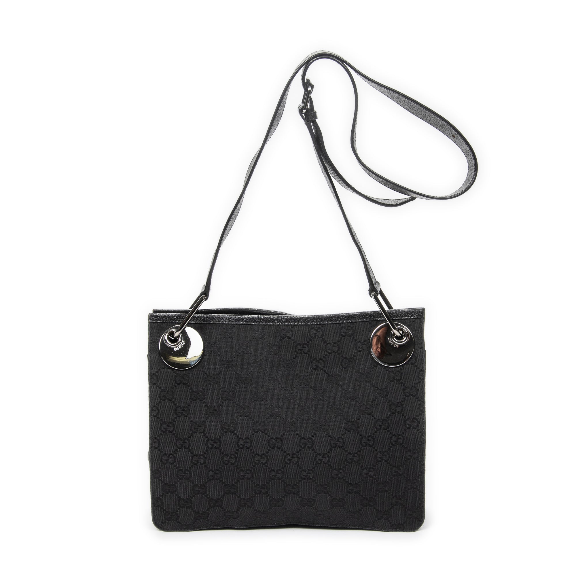 Shoulder Bag Eclipse Square Crossbody Black Monogrammed Canvas