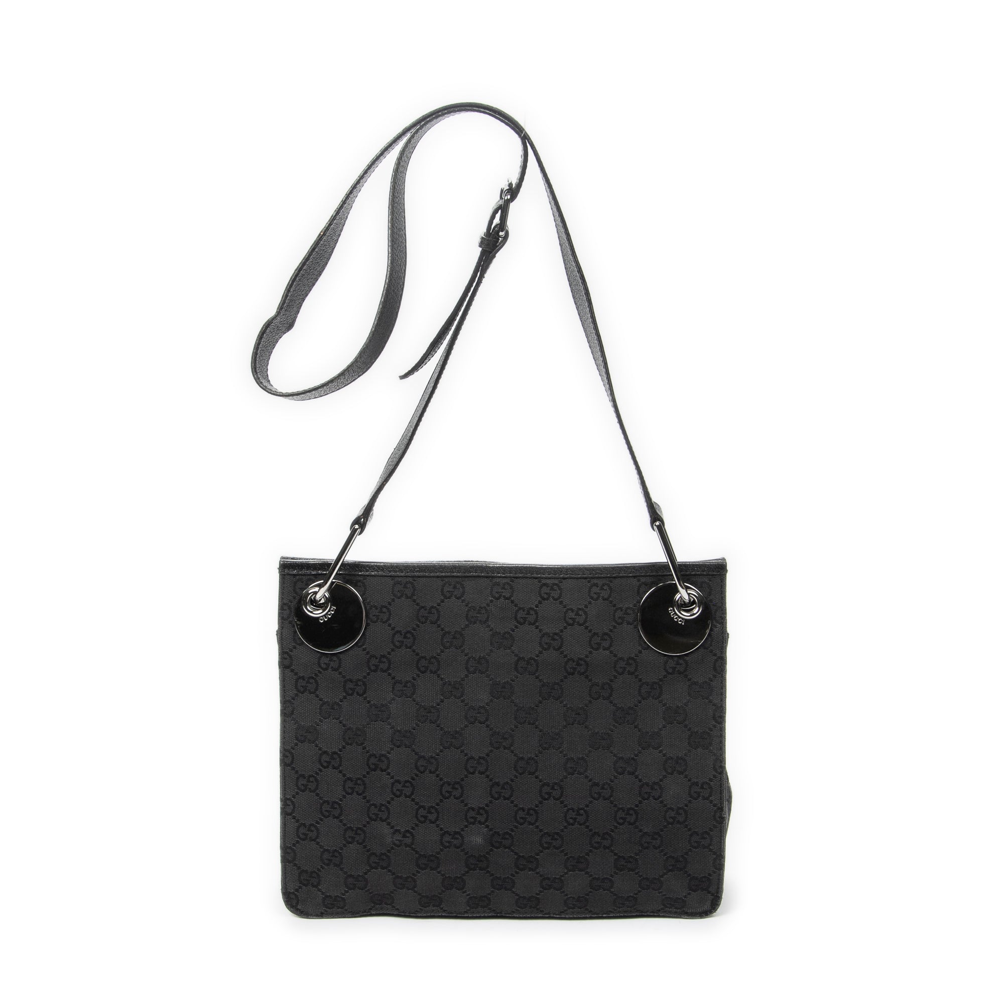 Shoulder Bag Eclipse Square Crossbody Black Monogrammed Canvas