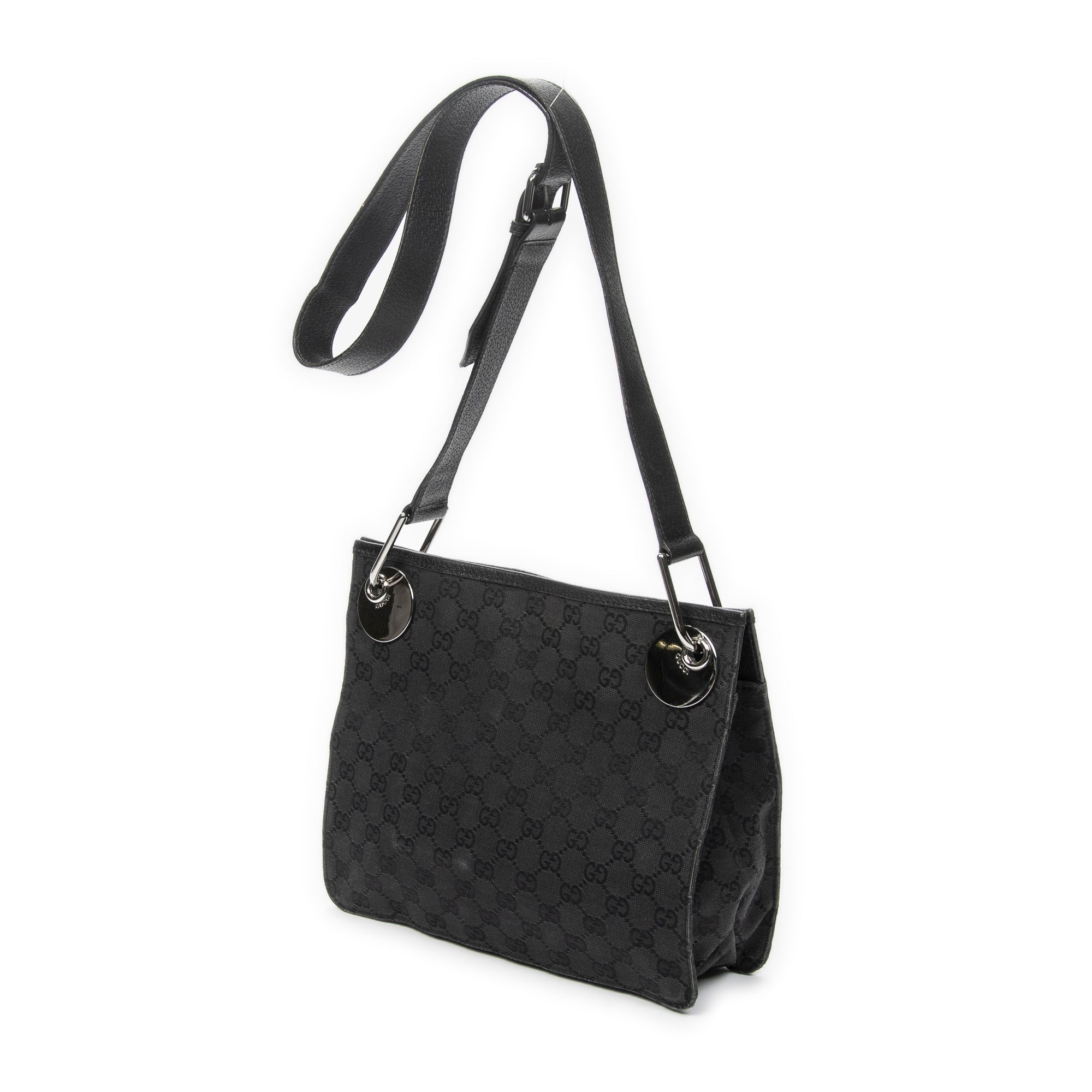 Shoulder Bag Eclipse Square Crossbody Black Monogrammed Canvas