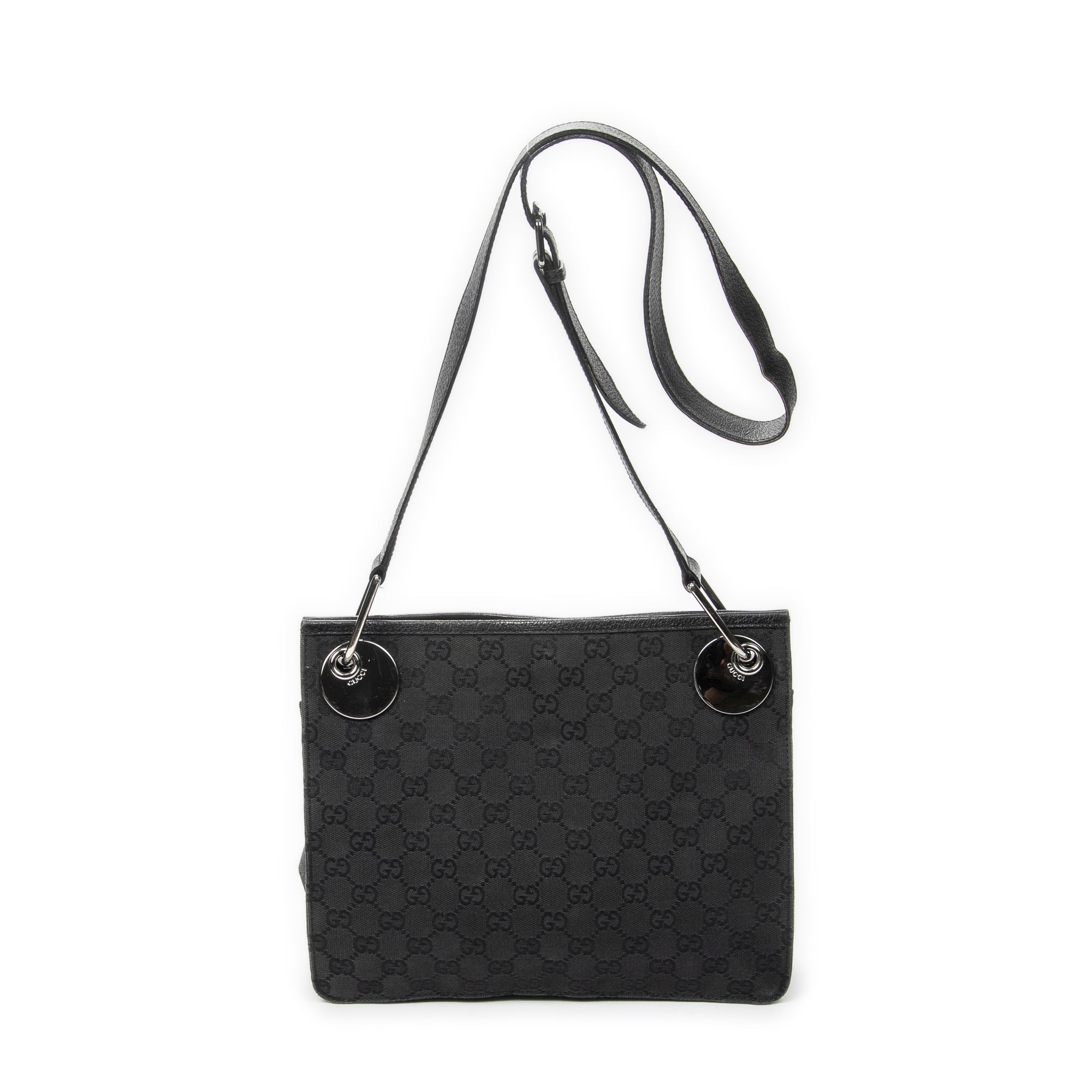 Shoulder Bag Eclipse Square Crossbody Black Monogrammed Canvas